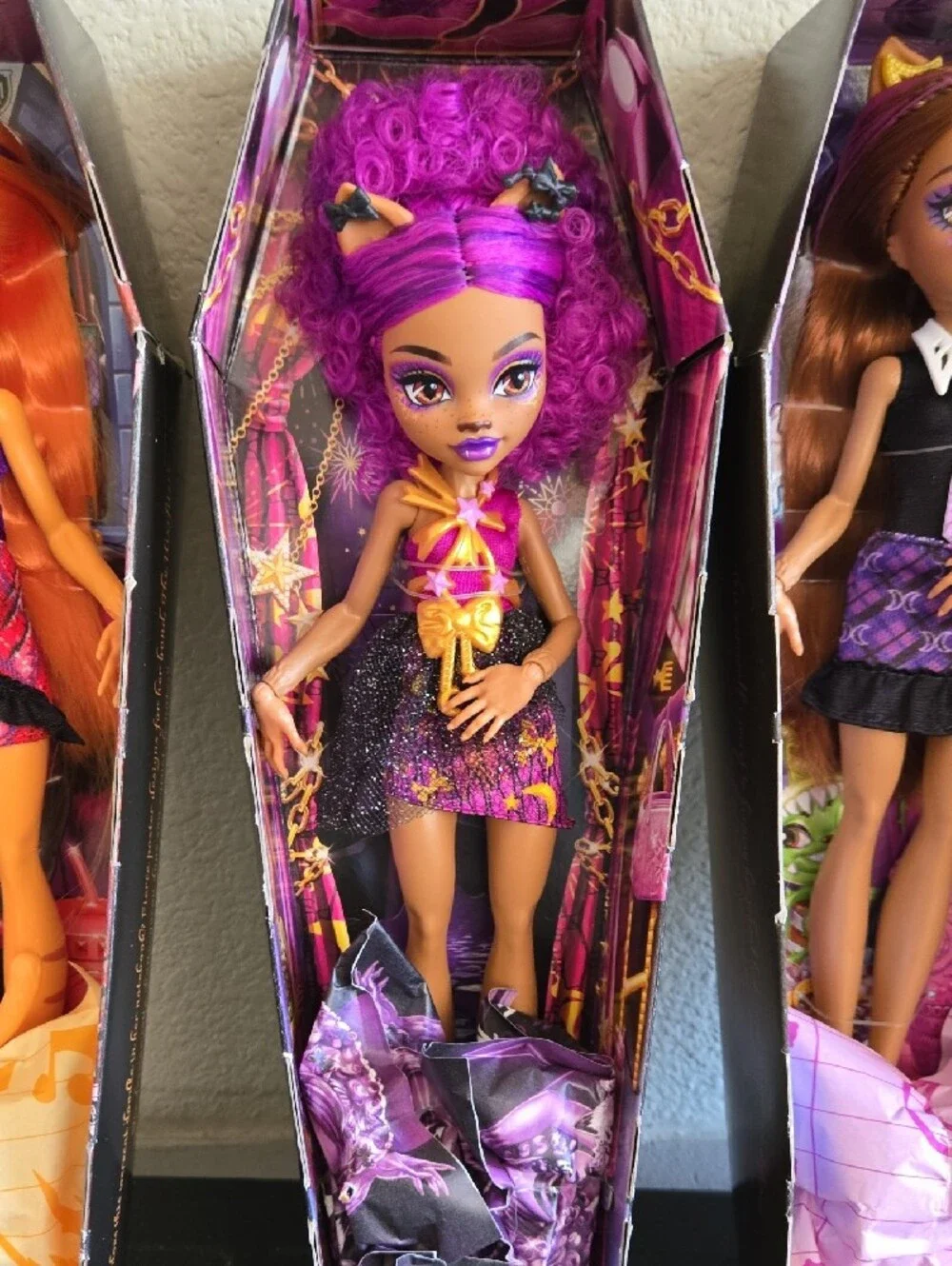 Monster High Dolls Set Of 4 Purple, Pink, Orange & Blue